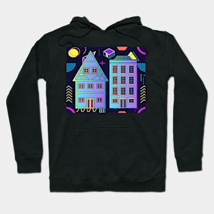 Illustration Dream House Villa Color Effects Hoodie